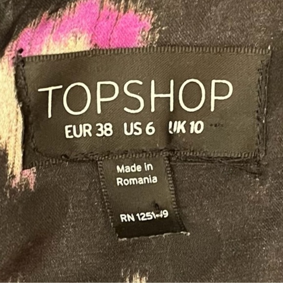 Topshop Floral Overlay Flowy Sheath Dress with Slight High/Low Hem - Picture 12 of 13